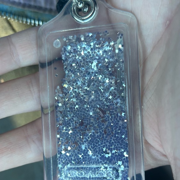 Coach Silver Sparkle Glitter Keychain - Picture 4 of 8